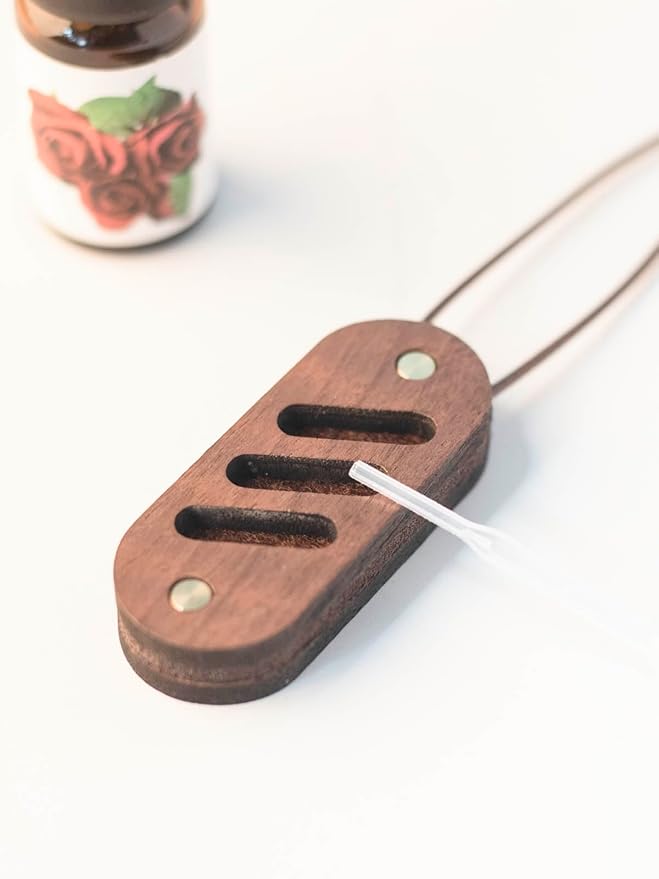 2pcs Car Air Freshener Hanging【Custom Your Own Scent】 Wood Air Freshener Car Scent Essential Oil Diffuser for Home Office Wardrobe Portable Aromatherapy Diffuser(A-Brown2pcs)