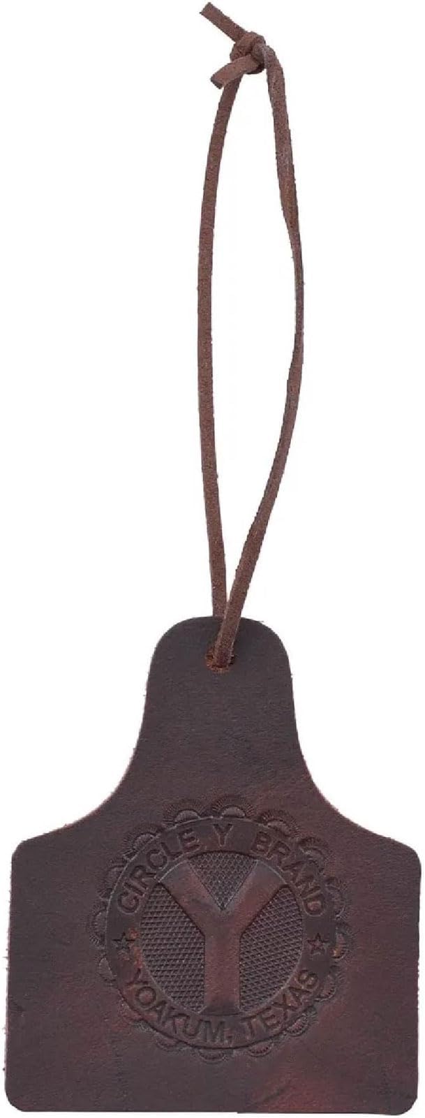 Circle Y Air Freshener - Genuine Leather Car Trailer Barn Hanging Long-Lasting Freshener - Cattle Tag - Leather