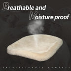 LLB Genuine Sheepskin Car Seat Cushion Seat Covers for Cars Trucks SUV Comfort Seat Protector Pad for Car Driver Seat Car Accessories for Women Office Chair Car Decor (Black Front Seat Cushions-2 Pcs)