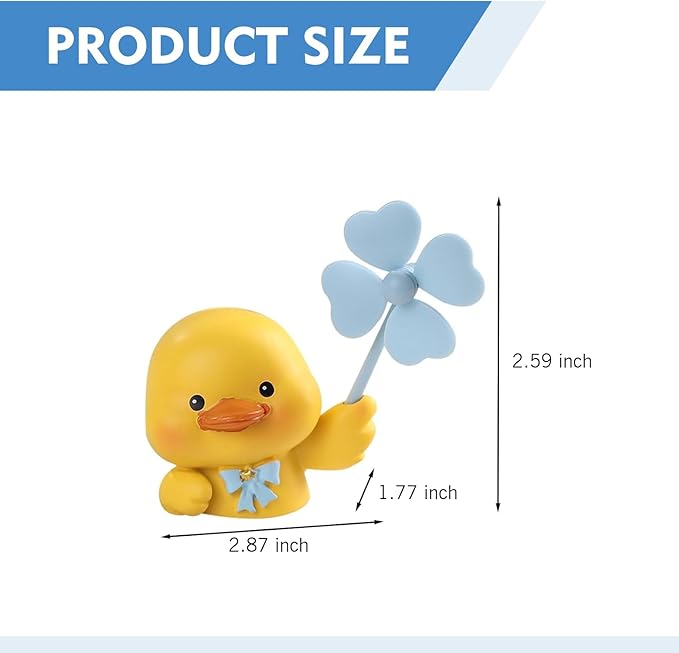 MLY Cute Duck Car Air Freshener Vent Clips, Rotating Windmill Car Vent Air Clips, Creative Fan Outlet Vent Fresheners, Ducks Animal Auto Dashboard Trim Clip, Interior Decoration Accessories (Duck)