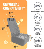 Active Pets Dog Car Seat Cover, Waterproof Front Seat Protector for SUV Truck Sedan, Pet Safety Travel Comfort System with Universal Fit, Grey