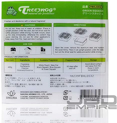 Treefrog Xtreme Fresh Box XL Air Freshener Scent Extra Large 400g - Black Squash/Blue Squash/Green Squash/White Peach/New Car (Green Squash)