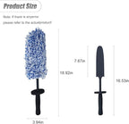 Car Wheel Cleaner Brush, Soft Microfiber Wheel Rim Cleaner, Non Scratch Car Detailing Brush, Highly Water Absorption & Removable Tire Brush, Vehicle Rim Wash Tool (Blue)