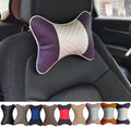 Car Neck Pillows Both Side Pu Leather 2pieces Pack Headrest Fit for Most Cars Filled Fiber Universal Car Pillow (Purple)