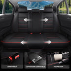 Car Seat Covers Custom Fit for Chevrolet/Chevy Spark 2012-2022 , Premium Faux Leather Waterproof Car Seat Protectors with Lumbar Support, Breathable Anti-Slip Easy to install(Black&Red,Full set)