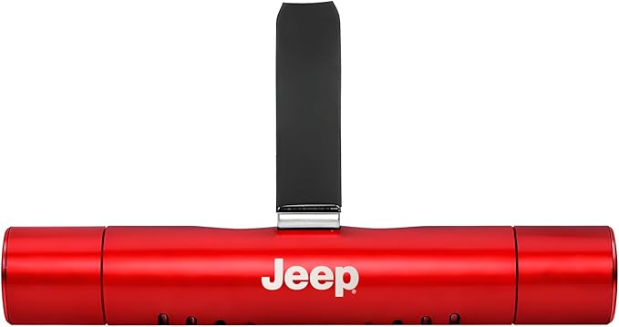 iPick Image for Jeep Car Vent Air Freshener Clip - Official Licensed Red Aluminum with Adjustable Window + 10 Refill Sticks