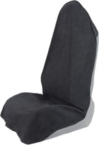 Towel Car Seat Covers - Super Absorbent Front Seat Protectors for Gym, Pets & Travel | Quick-Dry Towel Fabric | Universal Non-Slip Fit for Sedan, SUV, Truck (1 Pack Black)