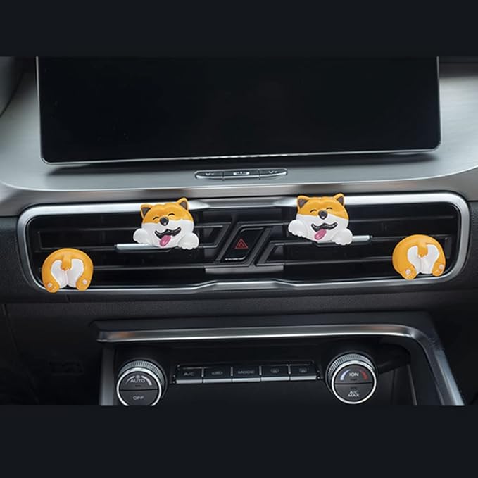 Cute Air Vent Clips Car Accessories, Creative Animal Head and Tail Cartoon Car Air Freshener Vent Clip Car Fragrance Diffuser Perfume Clips Air Conditioner Outlet Vent Clips Decorations, Panda