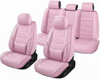 Car Seat Covers Custom Fit for Chevrolet/Chevy Colorado 2015-2026, Premium Faux Leather Waterproof Car Seat Protectors with Lumbar Support, Breathable Anti-Slip Easy to Install(Pink,Full Set)