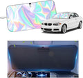 57.09 * 31.5" Windshield Sun Shade Foldable,Upgraded 210T Radium Titanium Silver Car Windshield Cover with Storage Pouch for Automotive Interior Protection,Universal Car Sun Shade (57.09 * 31.5 inch)
