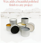 Furniture Wax - 100% Natural Sealant for Chalk Furniture Paint or Raw Wood, Light Protection, Easy To Apply, No Odor, Eco-Friendly - 7 Color Choices - Clear (8 oz)
