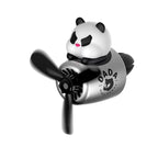 Car fragrance diffuser pilot air outlet fragrance diffuser cartoon rotating fan leaf perfume cute cartoon shape perfume air freshener with 2 fragrances (panda)