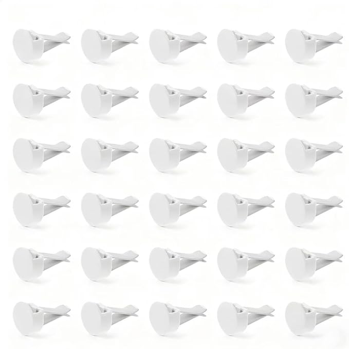 100pcs Air Outlet Clip Vent Clips, Automatic Air Freshener Car Air Conditioner Clips for Home Air Vent Clips Sublimation Air Fresheners Blanks (White)