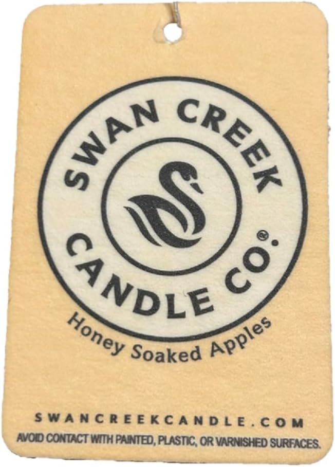 Swan Creek Candle Co. Honey Soaked Apples Hanging Car Air Freshener 04133 Pack of 3, Yellow