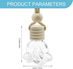 5PCS Hanging Car Air Freshener, Car Air Freshener Diffuser, 8ml Empty Glass Auto Oil Perfume Aromatherapy Diffuser Charms, Refillable Perfume Bottles for Most Vehicles (Rose, Style 1)