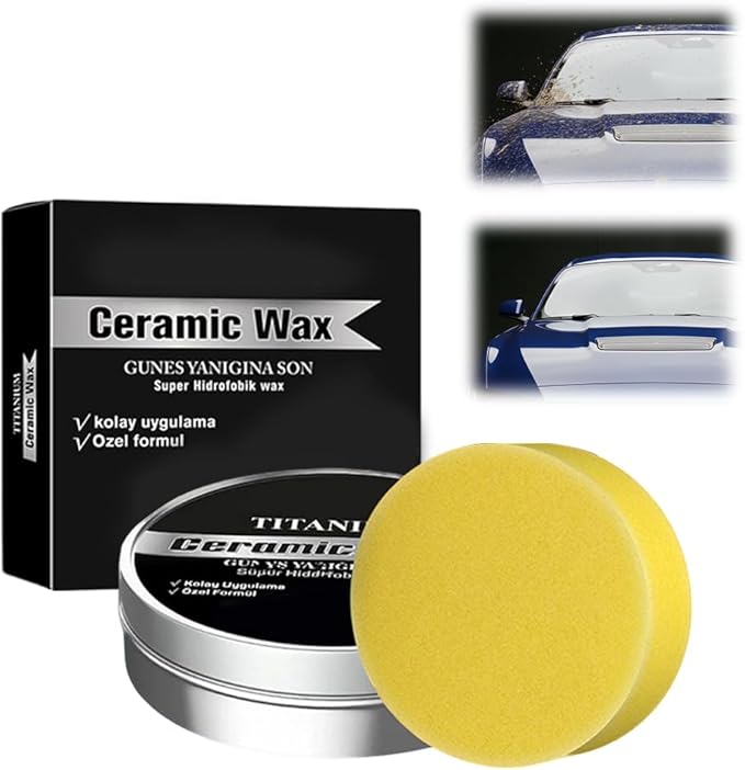Titanium Ceramic Wax Cream, 2026 Upgrade Ceramic Wax, Auto Car Coating Polishing Waxes, Auto Car Scratch Repair Paste, Vehicle Paint Care with Sponge, Lasting, Easy Application (1, L)