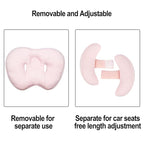 2 in 1 Baby Support Pillow, Banana Shape Baby Neck Head Travel Pillow Stroller Insert Cushion for Kids, Toddler, Pink