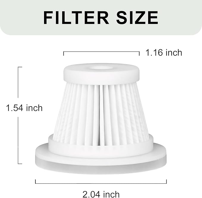 Replacement Filter Compatible with Voice-tank VAC103,VNOST V9 Pro Car Vacuum Portable Cordless Handheld Vacuum Cleaner Filter-4Pack
