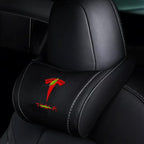 Car Headrest Neck Pillow Support Ergonomic, with Valve Stem Covers Accessory for Driving Seat Fatigue Relief Compatible with Model S X 3 Y & Cybertruck - 1 Piece