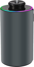 Waterless Essential Oil Diffuser with 8 Color LED Night Light, 3 Mist Levels & Timers, Portable Rechargeable Aromatherapy Diffuser for Home Car Room Studio Office, Black Metal (Grey)