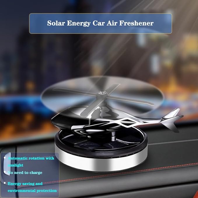[ Military-Grade Fighter] Car Air Freshener, Alloy Solar Rotating Car Essential Oil Diffuser with Cologne Natural Plant Essential Oil, Car Aromatherapy Dashboard Decorations