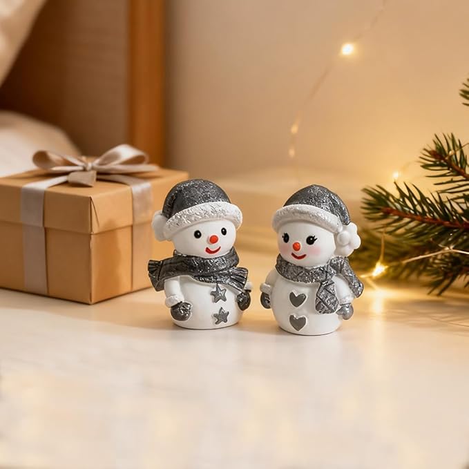 Car air freshener diffuser Plaster Couple Snowman Figurines Fragrant Gypsum Cute interior accessories car dashboard ornaments Indoor Christmas New Year's Gifts Porch Office Desk Decor (blue, NO.5)