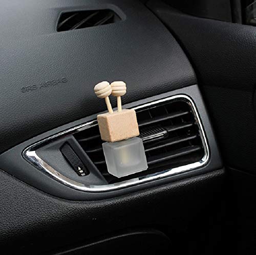 6 Pack,8ml Car Outlet Essential Oil Diffuser,Empty Frosted Glass Car Air Freshener Vent Decoration Bottle Perfume Diffuser Vials For Aromatherapy Fragrance Ornament-1 Funnel&Dropper