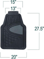 FH GROUP Car Seat Covers Premium Tall Channel Rubber Trimmable Floor Mats w. FH3001 Snake Pattern Silicone Steering Wheel Cover- Universal Fit for Trucks, SUVs, and Vans (Pink/Black) F11311