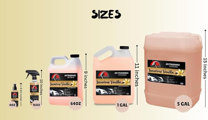3E Car Air Freshener Concentrate – 64 oz – Professional Automotive Fragrance – Multiple Scents (Vanilla)