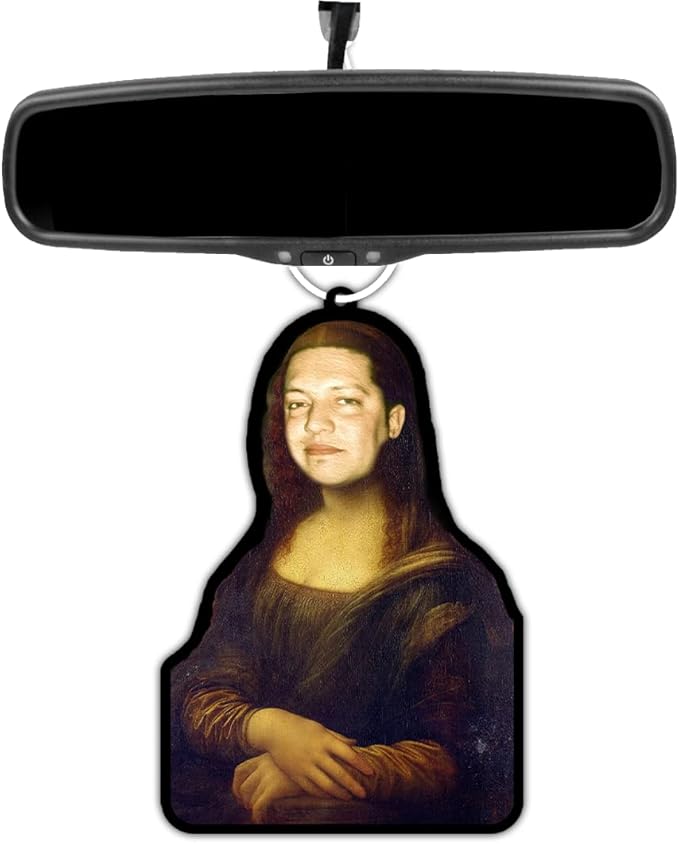 Sal Vulcano as Mona Lisa Comedian Funny Air Freshener Gift Car Decor Lavender Scented