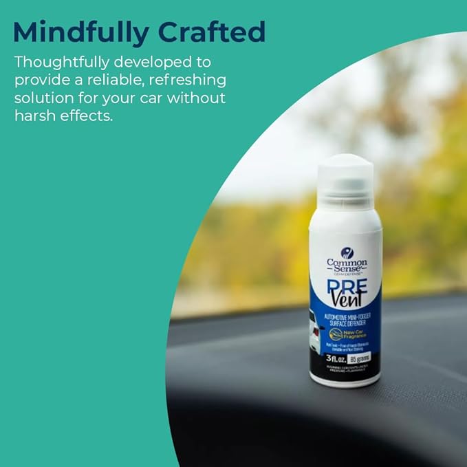 PreVent Car Fogger Deodorizing Air Refresher by Smart Common Sense, Long-Lasting Odor Control Spray for Vehicles, Lemongrass Fragrance, 3 fl. Oz 3-Pack