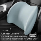 Car Headrest & Lumbar Support Cushion Kit, Ergonomic Car Seat Neck Pillow and Backseat Cushion for Driving Fatigue Relief, Driving Seat Memory Foam Neck Back Rest Pillows (Grey)