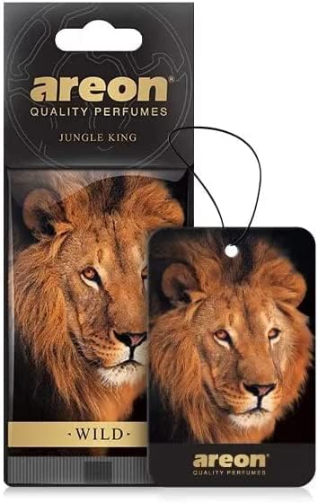 AREON WILD - Hanging Custom Cute Funny Car Air Freshener for Home & Office - Premium Cologne Perfume with Natural Fragrances - Long Lasting, Fresh, Luxurious Scent - Stylish Design - Jungle King, Pack