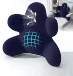 Lumbar Support Pillow for Office Chair, Back Pillow Lumbar Support for Car, Chair, Sofa - Improve Lower Back Pain Relief & Sitting Posture, Memory Foam Back Cushion for Long Sitting (Navy Blue)
