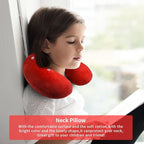 Travel Pillow for Kids, Cute Animal Neck Pillow Support U Shaped Cushion Plush Soft Rest Reading Pillows Sleeping Pillows for Airplane Train Car (Color:Strawberry)