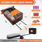Sailnovo Rooftop Cargo Carrier 15 Cubic Feet, Waterproof Car Roof Bag Top Luggage Storage with Slip Mat, 4 Door Hooks & Heavy-Duty PVC for All Vehicle Roof with/Without Rack Cross Bar Orange