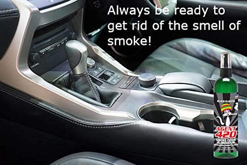Agent 420-4 oz Smoke Odor Destroying Spray for Eliminating Smoke, Cigarette or Most Unwanted Odors in Your House, Car or Apartment, Freshen Up The Place Black Glacier