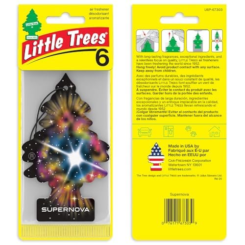 LITTLE TREES Car Air Freshener | Hanging Tree Provides Long Lasting Scent for Auto and Home | 24 Air Fresheners |Supernova