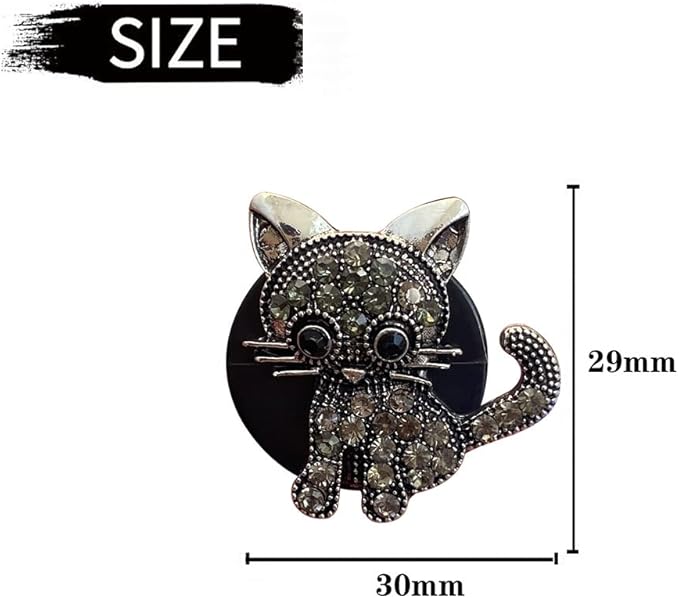 Katutude Diamond Cat Car Air Vent Clips Decoration, Cute Car Air Fresheners Oil Diffuser Vent Clip Charms Rhinestone Animal Ornaments Bling Car Interior Accessories Gifts for Women Girl, Gray