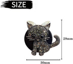 Katutude Diamond Cat Car Air Vent Clips Decoration, Cute Car Air Fresheners Oil Diffuser Vent Clip Charms Rhinestone Animal Ornaments Bling Car Interior Accessories Gifts for Women Girl, Gray