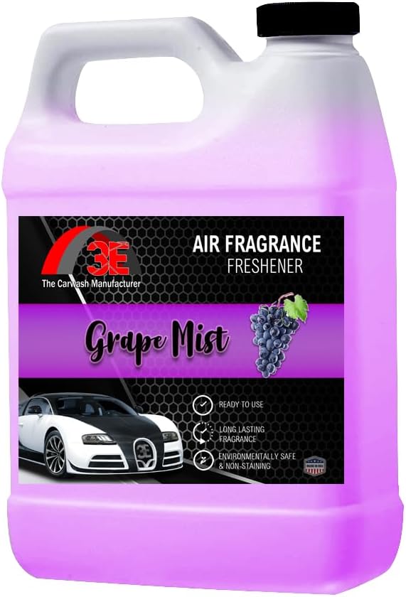 3E Car Air Freshener Concentrate – 64 oz – Professional Automotive Fragrance – Multiple Scents (Grape)