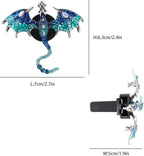 Bling Dragon Car Air Freshener Vent Clip,1pc Rhinestone Blue Dragon Car Decor,Cute Air Vent Clip Dashboard Decoration Accessory,Refillable Animal Diffuser