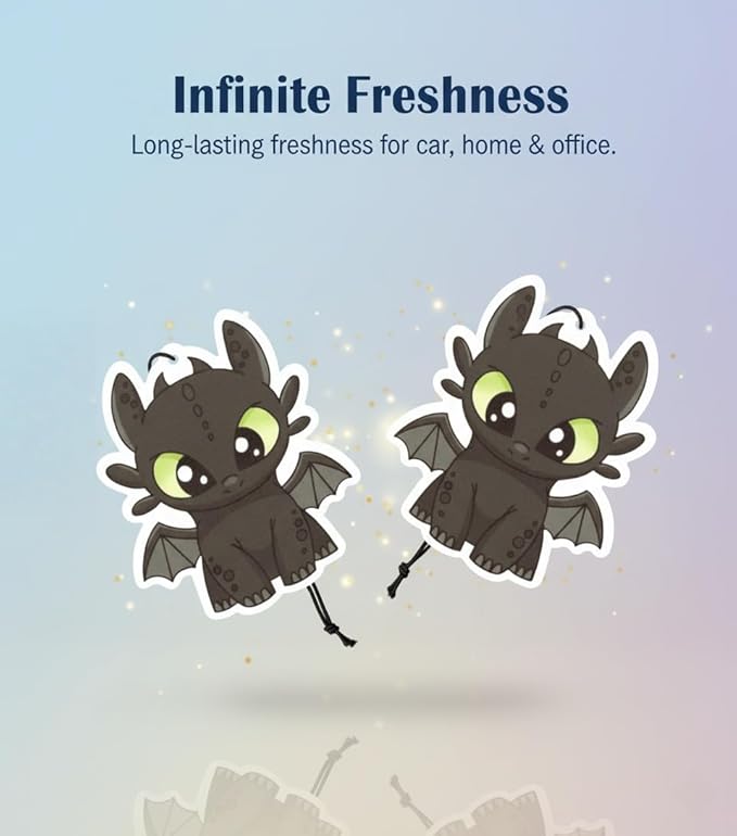 PumpCar 2 pieces toothless double-sided hanging cartoon cherry-scented funny car air freshener Cool hanging for rearview mirror Interior Accessories Gifts
