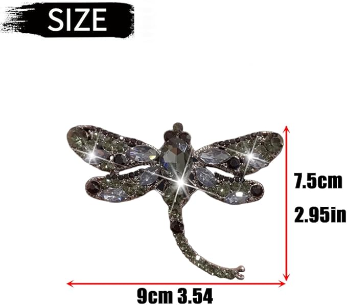 4Pcs Bling Rhinestone Crystal Dragonfly Air Freshener Vent Clips,Cute Car Air Fresheners Vent Clips Accessories,Refillable Car Diffuser, Glamorous Auto Decor (Grey)