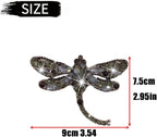 4Pcs Bling Rhinestone Crystal Dragonfly Air Freshener Vent Clips,Cute Car Air Fresheners Vent Clips Accessories,Refillable Car Diffuser, Glamorous Auto Decor (Grey)
