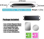 Flat Magnetic Phone Mount 4 Pack. Silver Cell Phone Holder for Car Dashboard, Wall, Truck. Universal Stick on iPad Wall Magnet Mount Kit for Tablets, Smartphones. Compatible with iPad, Tab, Note