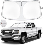 Car Sun Shade for 2019-2024 2025 2026 Chevy Silverado 1500 Windshield Sun Shade, Sun Visor Windshield Screen Cover for GMC Sierra Front Window Sunshade Foldable Auto Interior Accessories