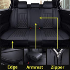 Aierxuan Rear Car Seat Covers Universal Fit for Honda Civic Accord CRV, Toyota Camry Prius Rav4 Corolla, Kia, Lexus, Nissan, Mazda, Jeep Cherokee and Most Cars, with Waterproof Leather (Black)