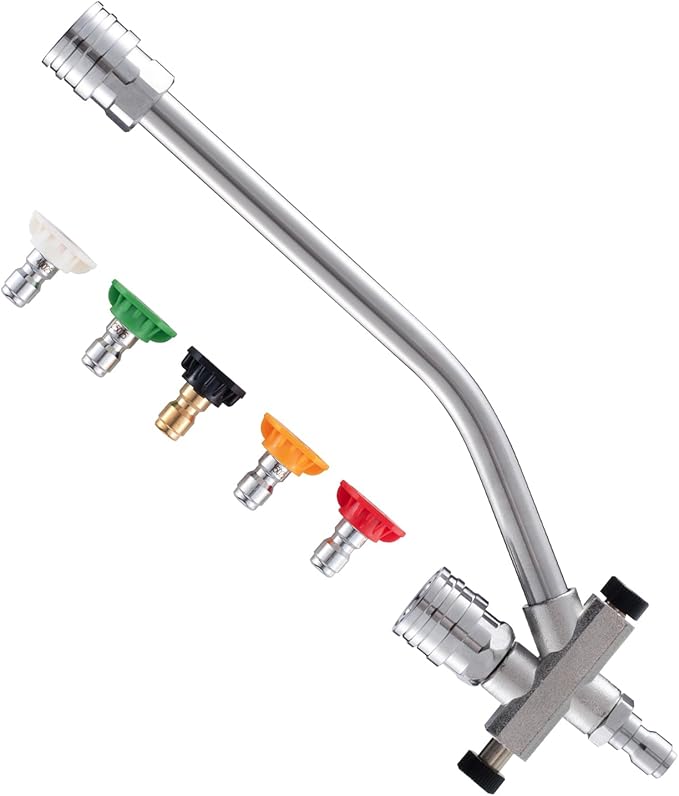 Realyou Foam Cannon Dual-Connector Accessory, Pressure Washer Double Tip Attachment for Foam Cannon, Pressure Washer Accessories with 1/4" Quick Connect for Car Wash, 5 Pressure Washer Sprayer Nozzles