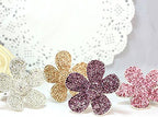 Crystal Bling Sparking Car Fragrance Flower Car Diffusser Air Freshener with Vent Clip (Silver)